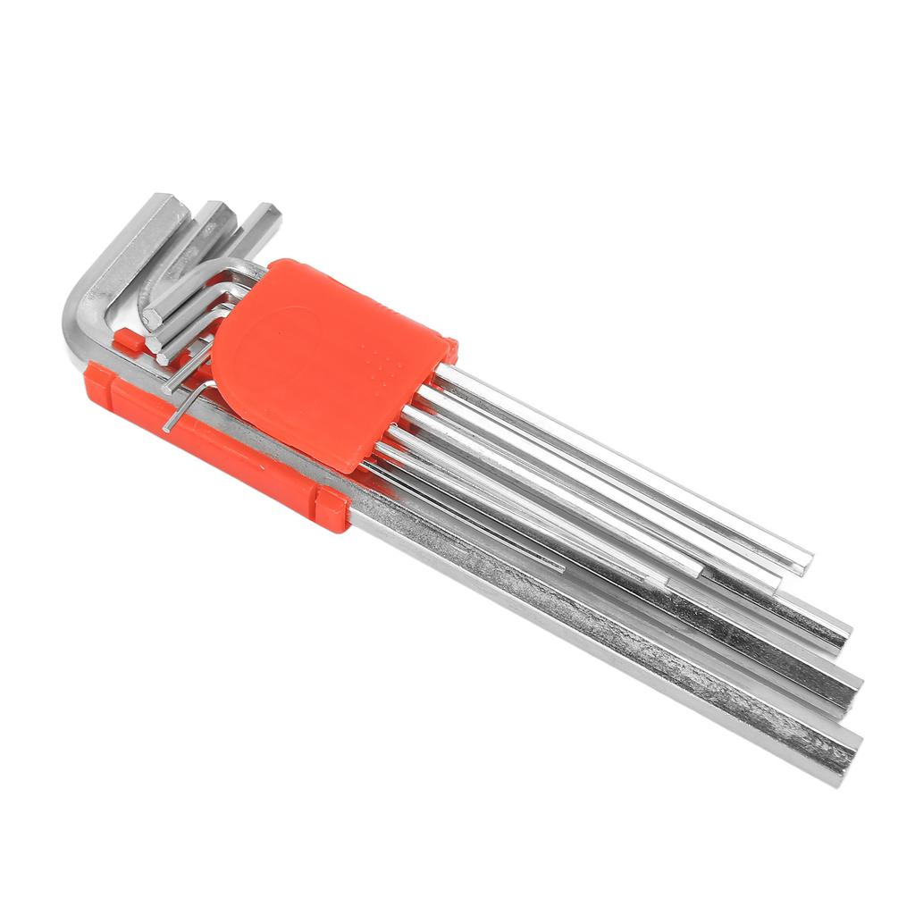 9Pcs Hex Key Wrench Set Long Arm High Carbon Steel Metric Hex Wrench Set with T Handle