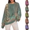 Women's Casual Printing Pullover Long Sleeve Shirt Oversized Sweatshirt