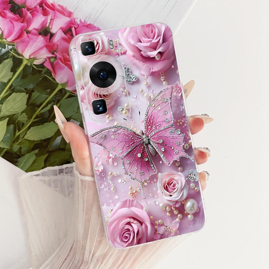 For Huawei P60 Pro Case MNA-AL00 Stylish Flowers Butterfly Painted Cover Soft Slim Phone Case For Huawei P60 Art P 60 Pro Fundas
