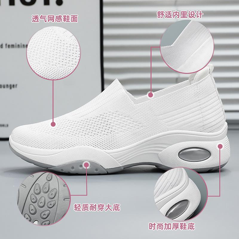 Обувь женская 2025 осень новая однопедальная большого размера одинарная обувь плоская повседневная спортивная обувь женская дышащая сетчатая обувь