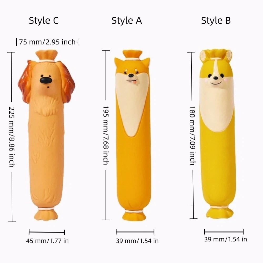 Latex Dog Chew Toy Squeaky Sound Bite-resistant Dog Grinding Teeth Stick Imitation Sausage Sound-Producing Toy Playing Time