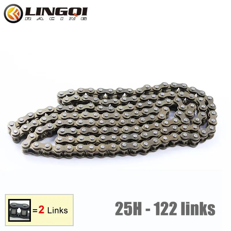 LINGQI 25H Цепь для Скутера Велосипеда Приводная Цепь 94 96 98 120 124 138 168L Для Питбайка Грязевого Велосипеда Мини Мото Электромобиля