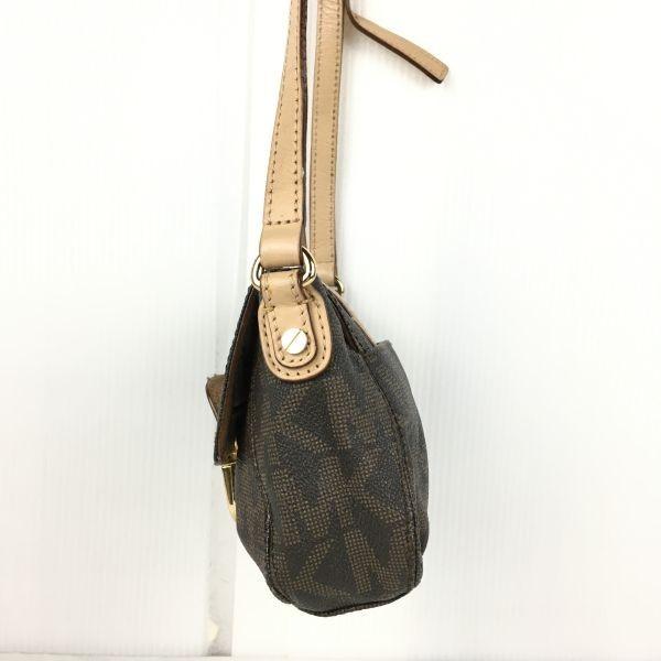 Michael Kors Сумка через плечо из натуральной кожи с логотипом MK, коричневая, маленького размера, женская(ИСПОЛЬЗОВАЛ)