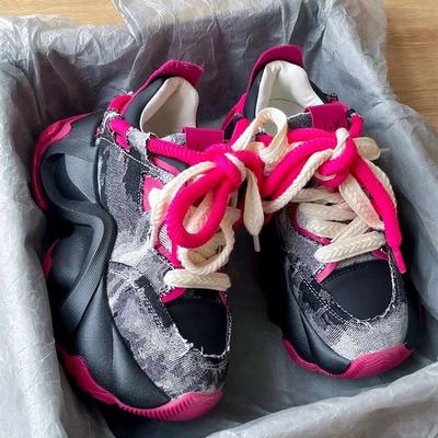 2024 Новые Роскошные Женские Повседневные Спортивные Кроссовки на Толстой Подошве на Шнуровке, Женские Дизайнерские Цветные Дышащие Кроссовки для Бега