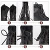 Black Leather Lace-in Boot Zipper Inserts Metal Eyelets 8 Holes Zipper Boot Laces Shoe Accessory Adjustable No Tie Shoe Laces