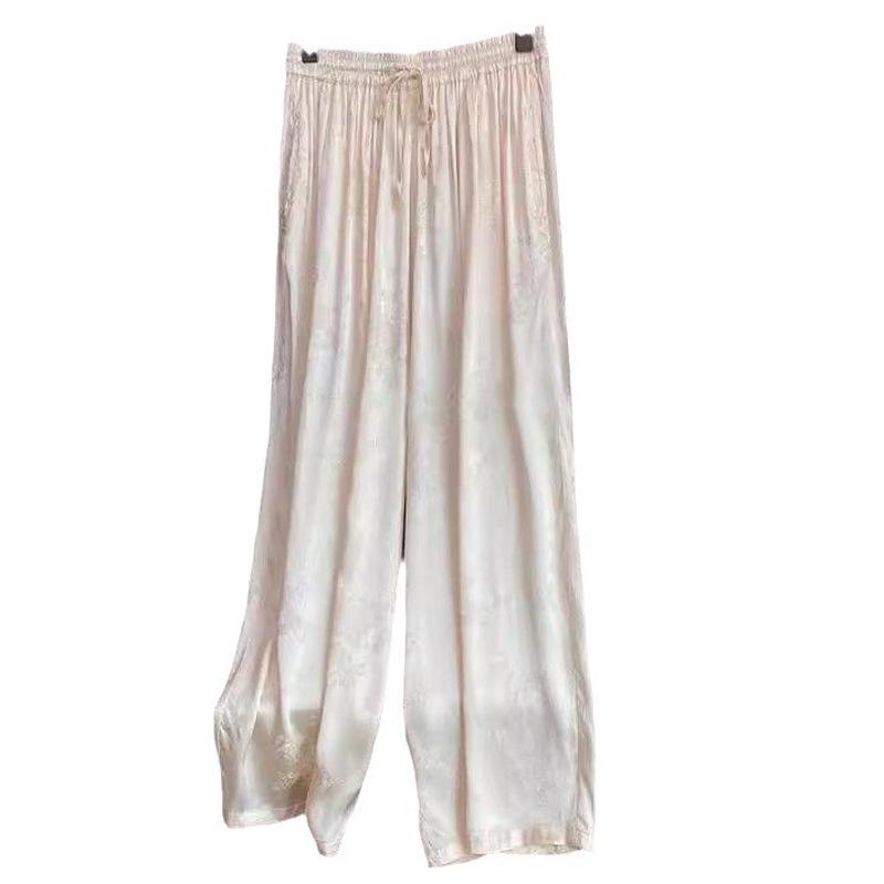 Женские двухцветные жаккардовые атласные брюки широкого кроя