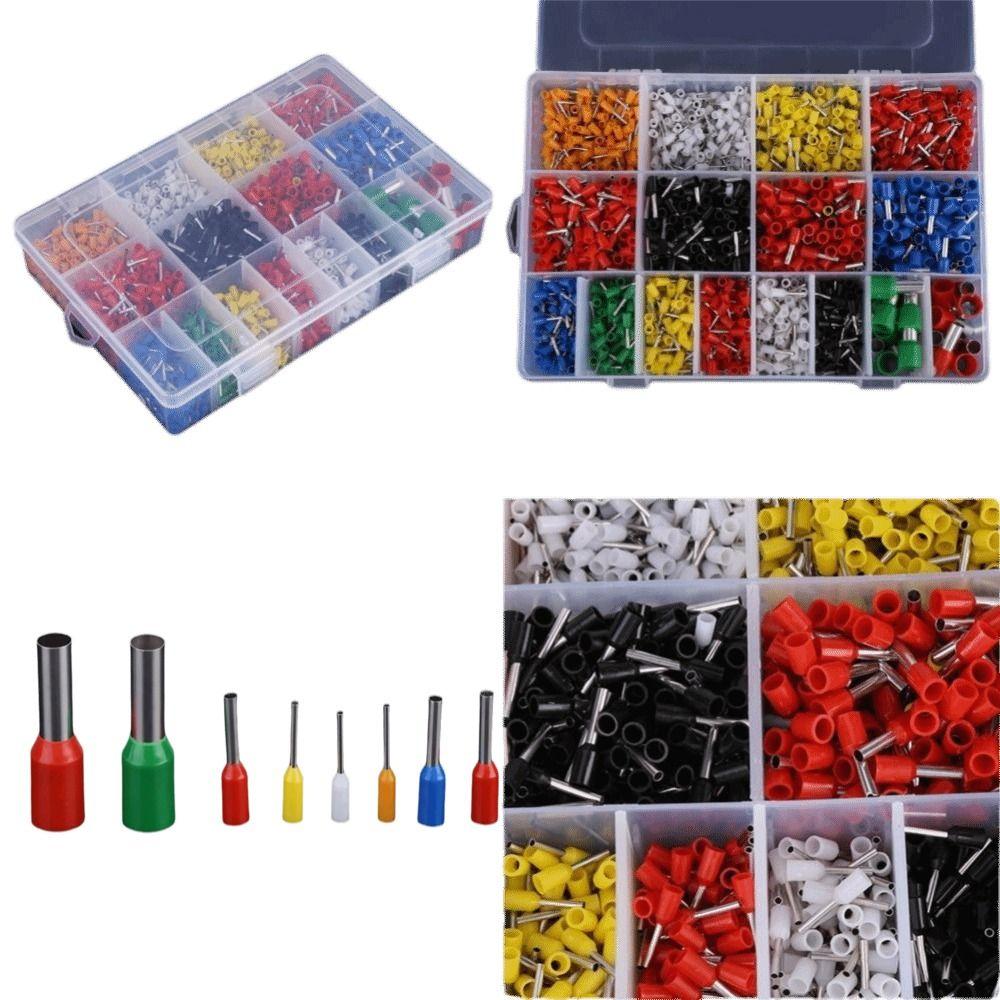 2120PCS 22AWG-5AWG Wire Crimp Connector Plastic Storage Box Copper Wire Insulated End Terminal Insulated Cord