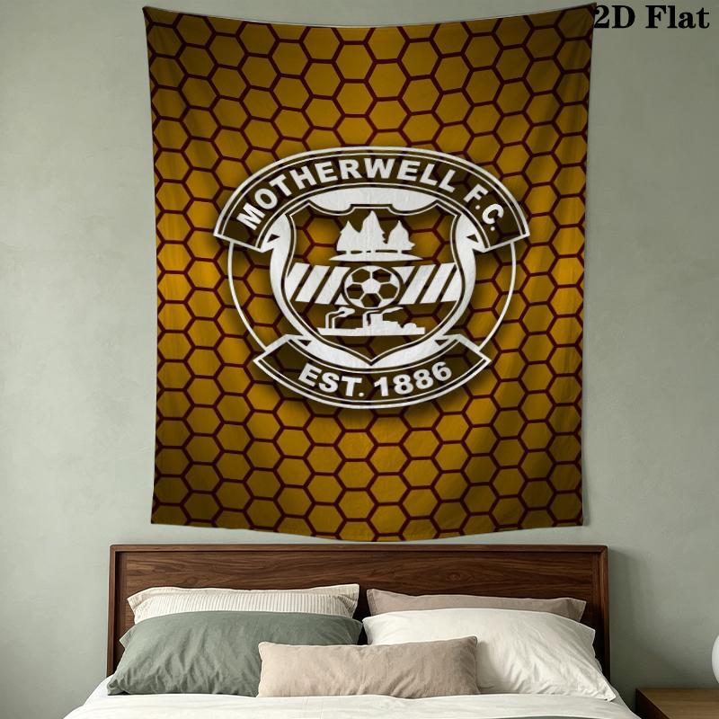 Motherwell FC Wall Tapestry Aesthetic Wall Hanging Printed Fabric Blanket Decorative Tapestries for Bedroom Living Room Home Decor