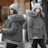Padded Clothes Women's Winter New 2025 Korean Version Hooded Big Fur Collar Thickened Short Women's Pie Overcome Padded Jacket