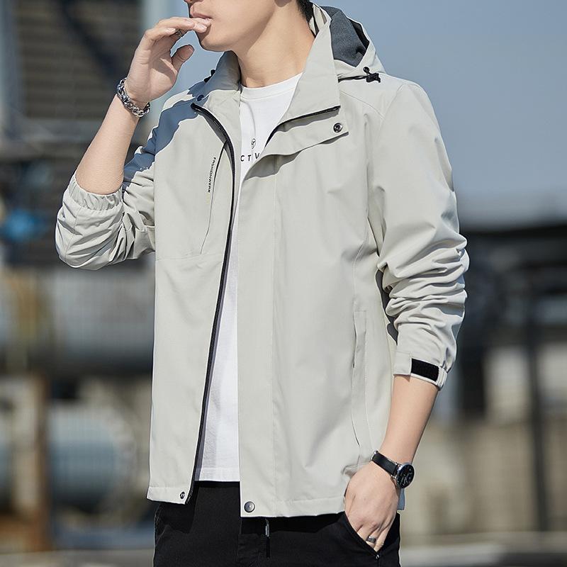 Куртка для активного отдыха на весну и осень, мужская ветрозащитная теплая водонепроницаемая куртка со съемным капюшоном