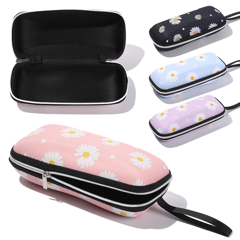 Fashion EVA Zipper Waterproof Portable Fresh Daisy Large Capacity Glasses Box Eyeglasses Case