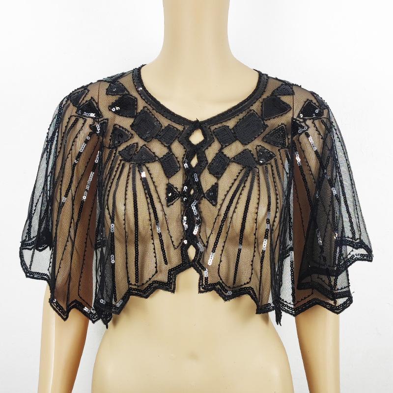 Women's Sequined Mesh Shawl - Summer Sun Protection, Slim Short Style