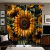 2 шт. зеленых листьев HD оттеняют занавески с подсолнухами. Желтые шторы с цифровой печатью, стиль украшения дома, гостиная.