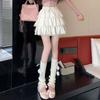 White French Lace Puffy Cake Skirt Female Summer New High Waist Slim Skirt Korean Fashion Design Casual A-line Skirts