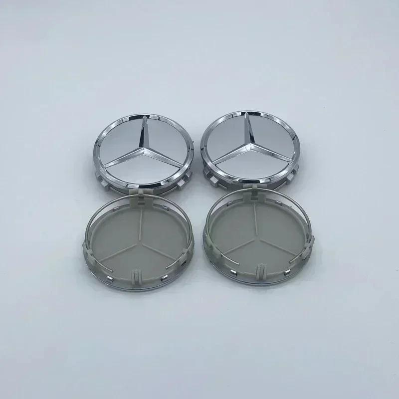 4Pcs 75MM/60MM Car Tire Wheel Center Hub Cap Covers For Mercedes Benz Badge Emblem Rim Cover Auto Style Decorate Accessories DA1 QQ41