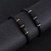 1pc Fashion Beaded Magnetic Clasp Bracelet Fashion Men's Retro Punk Woven Leather Bracelet Festival Gift Jewelry Bracelet Popular  Delicate Jewelry