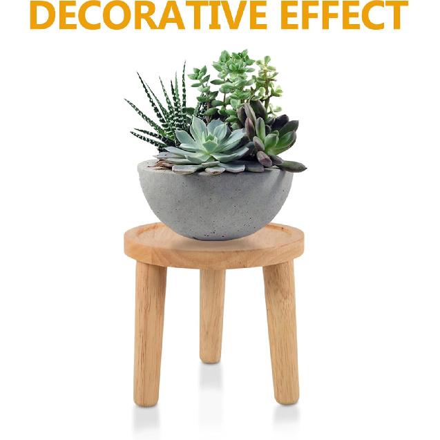 Milisten Деревянный табурет Столик для растений, Подставка для растений в стиле середины века, Высокий держатель, Цветочный горшок, Хаки