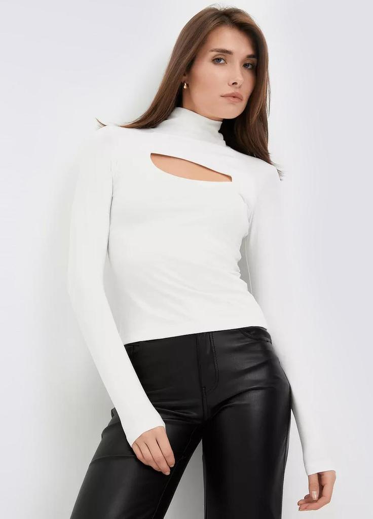 Лонгслив хлопковый с вырезом