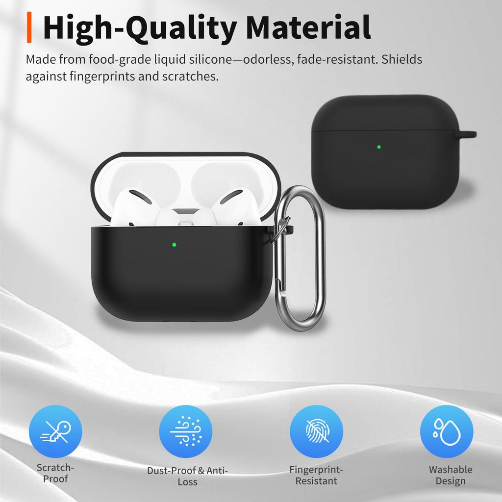 Для Airpods Pro 3 Чехол Крышка Защитный Силиконовый Чехол для Наушников (с карабином + шнурком + чистящим карандашом) Чехол для Airpods Pro 3