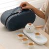 Chinese Travel Kung Fu Tea Set Small Set Household Simple Teapot Ceramic Teacup Outdoor Tea Tray Portable Bag