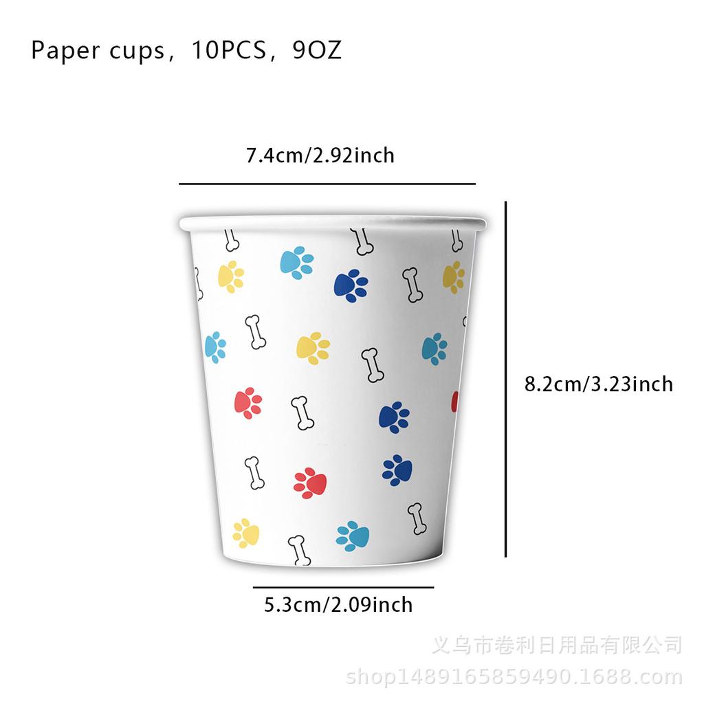 Paw Prints Party Supplies Birthday Decorations Tableware Decorations Banner Tablecloth Napkin Knives And Forks Spoons Paper Cups Paper Towels
