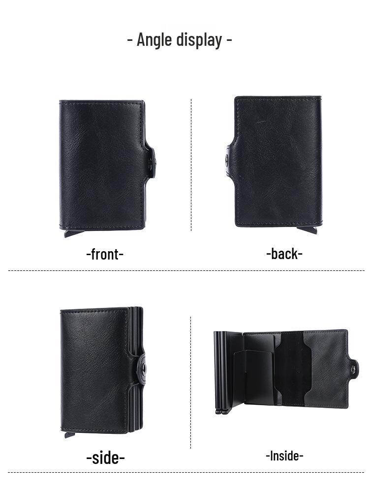 Двухслойный автоматический всплывающий держатель для карт из алюминиевого сплава - Металлический кошелек-чехол для ID и кредитных карт