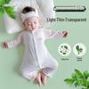 Ultra-Thin Ice Silk Mugwort Baby Onesie - Long Sleeve Summer Romper