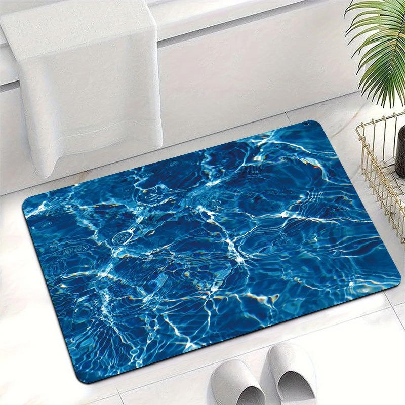 Коврик для ванной с узором голубой океанской волны, мягкий впитывающий придверный коврик для входа в ванную комнату, водонепроницаемый напольный коврик, домашний комфорт, декор, коврик