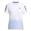 Climacool Own The Run Comfortable Striped Breathable Crew Neck Short Sleeve T-Shirt Women T-Shirts White JC9889