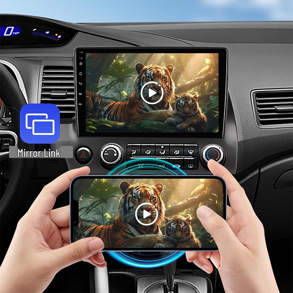 10,1-дюймовая IPS-сенсорная автомагнитола Android 12 с беспроводным подключением для Honda Civic 2006-11