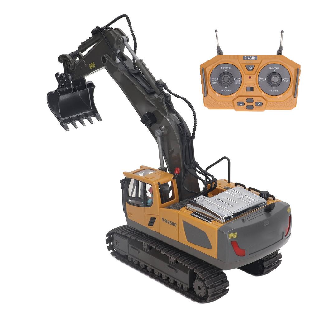 2.4G RC Excavator Toy Rotatable Full Functional Lighting Music Alloy Construction Tractor