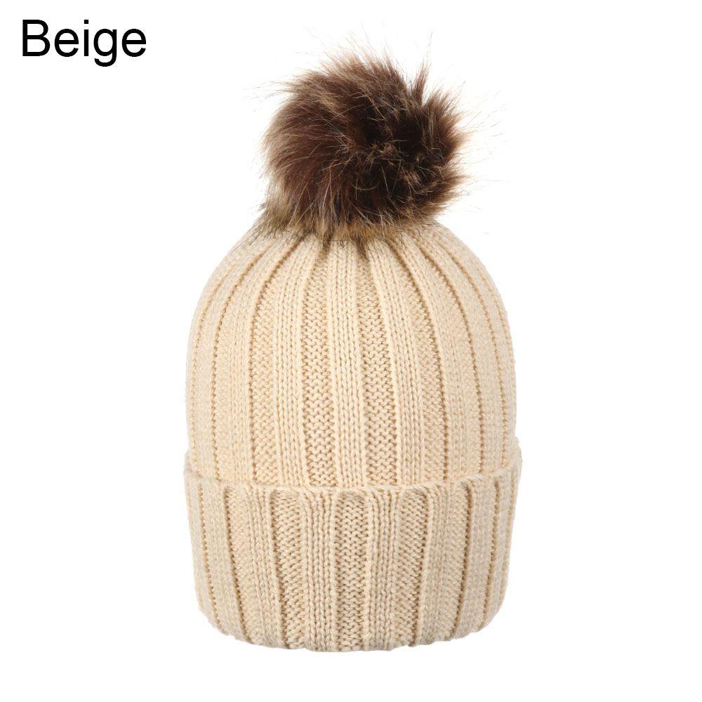 Ladies Women Soft Thick Ski Hat Beanie Cap Winter Cap Knitted Hat