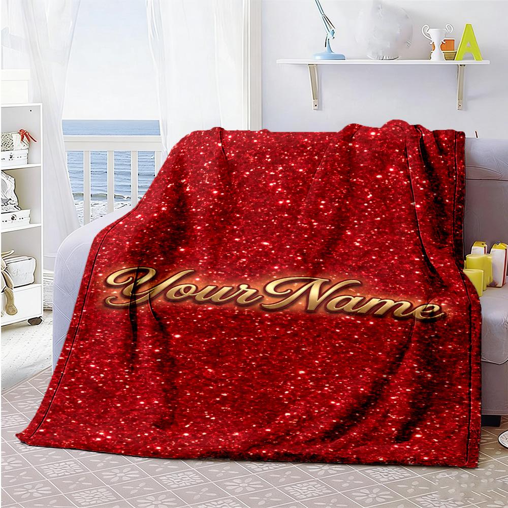 Rose Personalized Name Blanket Throw Personalized Blanket Warmthful Decor Throw For Couch Office Chair Livingroom Nap All-Season Use