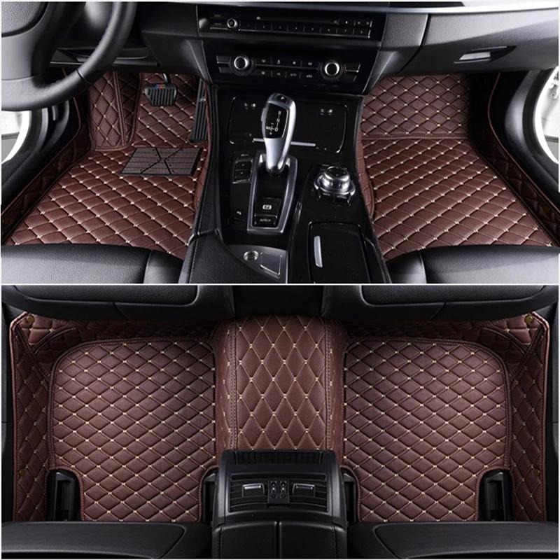 Car Floor Mats For Mitsubishi Outlander 2003- 2016 2017 2018 Flash Mat Leather Custom Foot Pads Automobile Carpet Cover