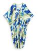 EDOLYNSA Plus Size Kaftan Bohemian Printed Summer Long Beach Dress Women Homewear Outfit Swim Suit Cover Up Loose Caftan