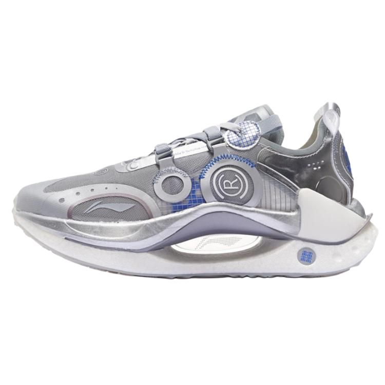 Li Ning Shadow CRC Модный тренд Нескользящие Износостойкие Низкие Повседневные Беговые Кроссовки Женские Серебристые AZGS084-2