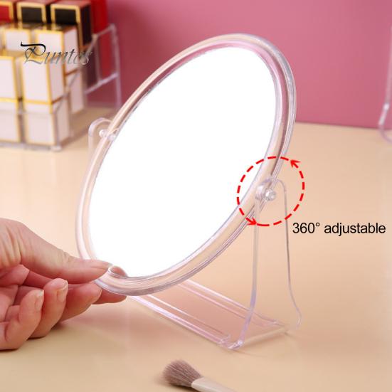Зеркало для макияжа с увеличением 1/5/7X, двухстороннее, вращающееся на 360 градусов, портативное, круглое, акриловое, настольное, с увеличением, для мужчин и женщин