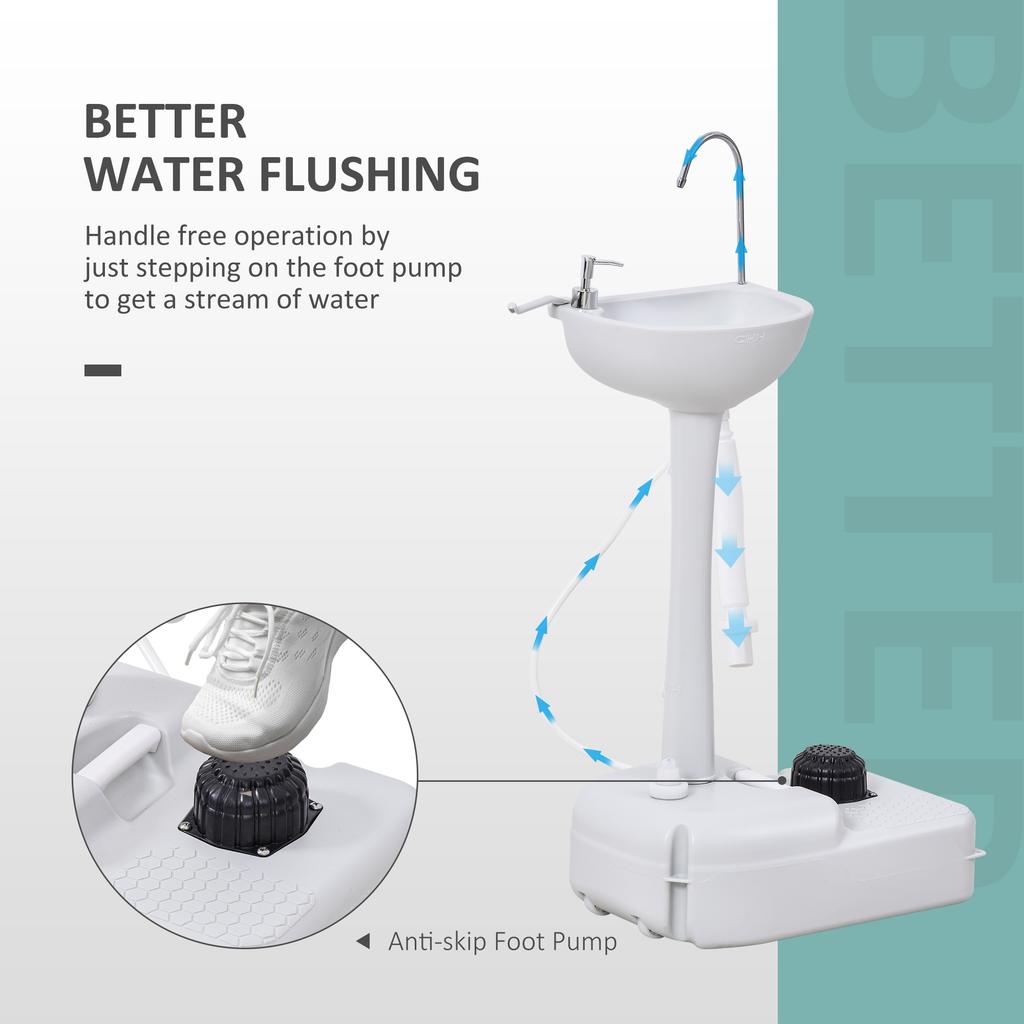Camping Sink 17L Portable Hand Wash Station With Towel Holder Soap Dispenser And Rolling Wheels Outdoor Sink For Events Gatherings Worksite