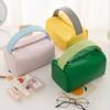 Cross Border PU Leather Makeup Bag Solid Color Cosmetic Storage Bag Large Capacity Waterproof Travel Wash Bag