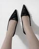 Crescentseoul Benoît Crystal Ribbon Pumps - Black