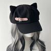 Cotton Flat Cap Harajuku-Inspired Gothic Zipper Sun Hat Y2K Lolita Beret Hat  Women Girls