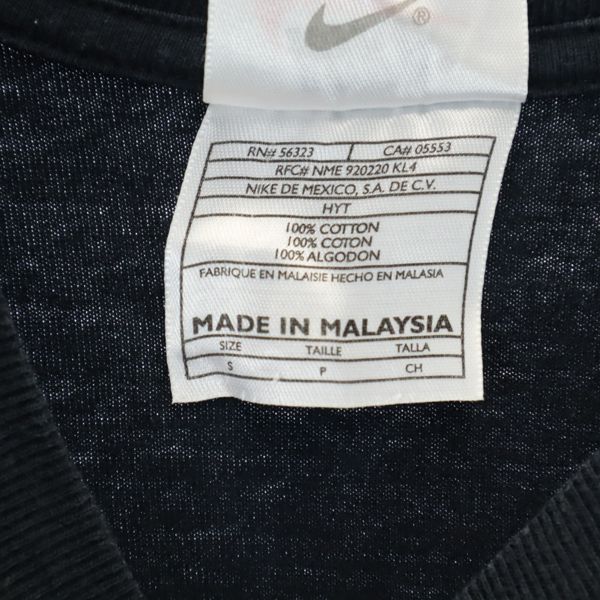 Nike 90-е годы Серебряный ярлык принт старого логотипа Футболка с коротким рукавом S черный Мужская Б/У