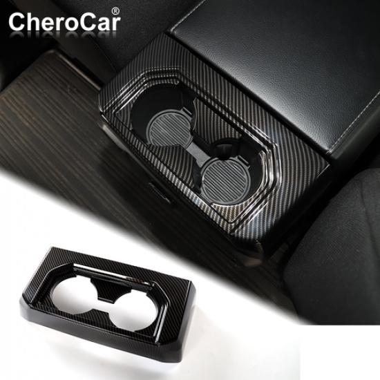 For 2016- For Ford F-150 F150 Carbon Fiber Rear Water Cup Holder Cover Trim