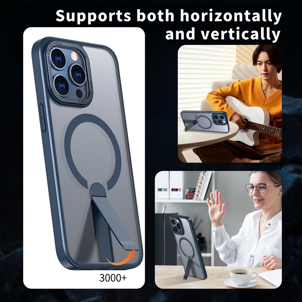 For iPhone 13 Pro Max/12 Pro Max Case Compatible with MagSafe Kickstand TPU + Acrylic Phone Cover