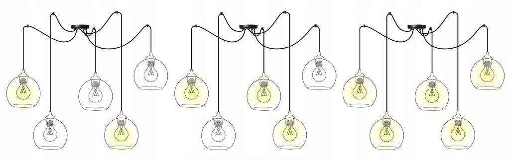 Pendant lamp, ceiling chandelier, wire, LED lampshade