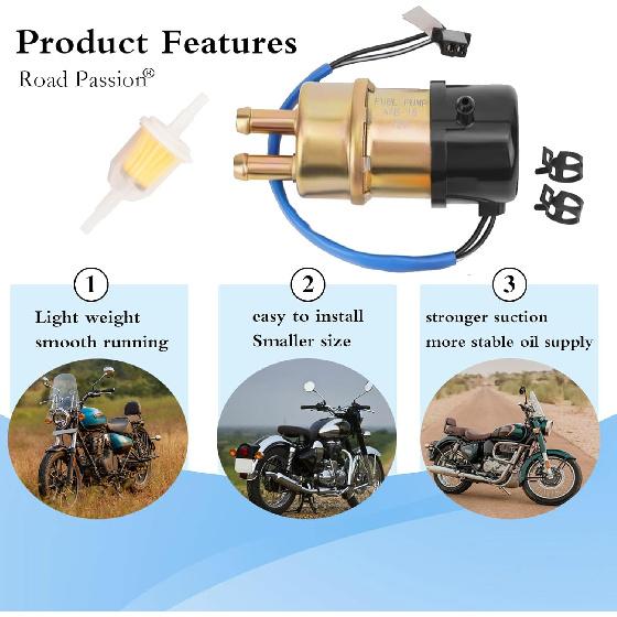 Road Passion 12v Electric Fuel Pump for Kawasaki Ninja ZX6/ZX6R/ZX7/ZX7R/ZX7RR/ZX9R/600R