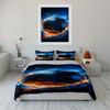 Blue football with flames. Bedding sets Duvet cover sets Duvet covers Pillowcases(1 * Duvet Cover 2 * Pillowcases without duvet insert)