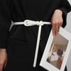 Faux Leather Belt with Knotted Decoration Simple Versatile Imitation Leather Belt Waist Belt Fashionable Accessory