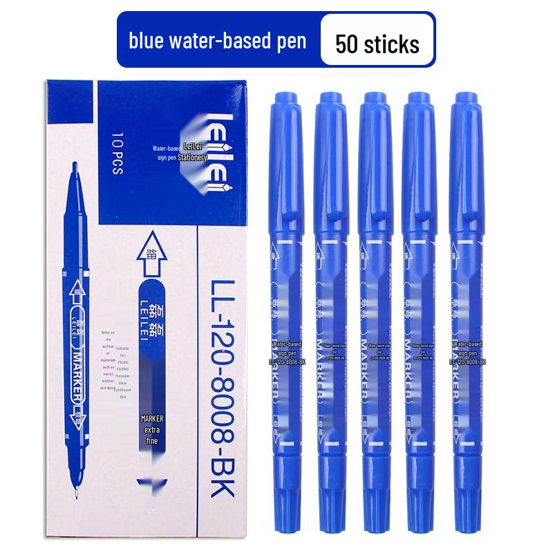 **Двусторонний детский маркер для рисования - Черный/Красный/Синий, Тонкий кончик, На водной основе**