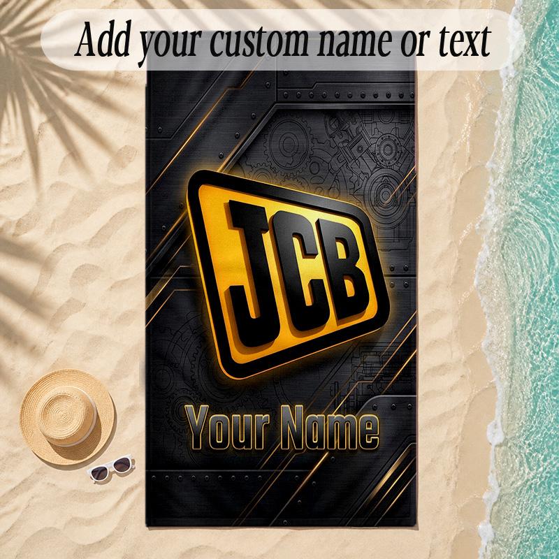 Beach TowelJCB Custom Name Text Personalized Soft Towel for Beach Pool Indoor Home Decor Gift